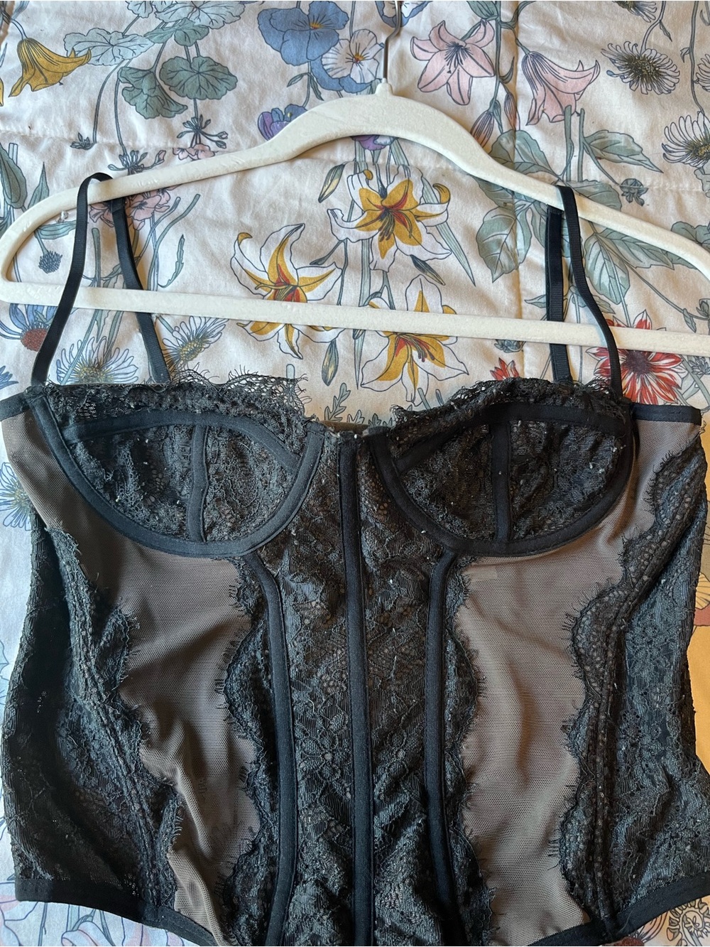 Urban Outfitters Black Lace Underwire Bustier